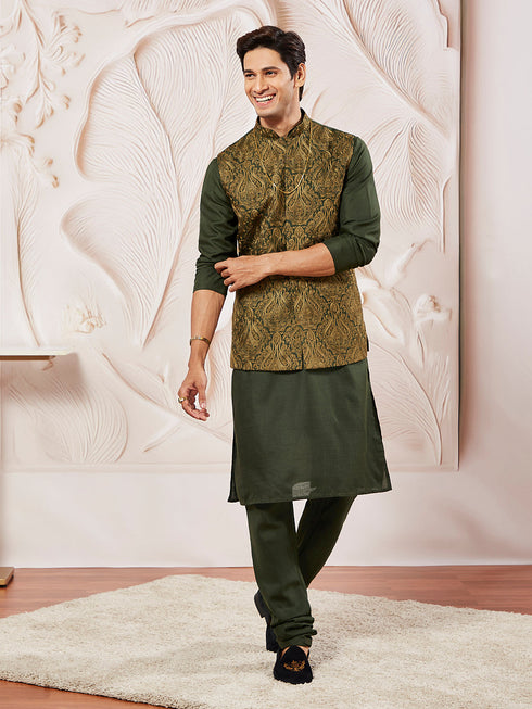 Men's Mehendi - Nehru Jacket