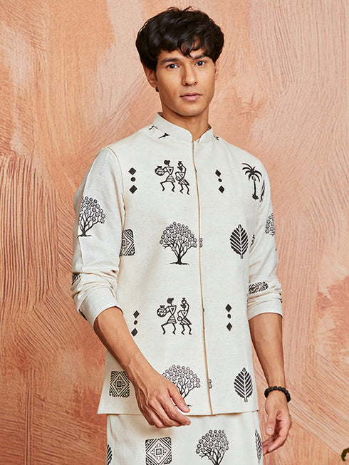 Men's Cream Cotton Jacket