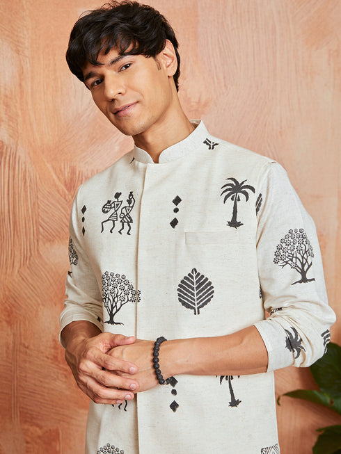 Men's Cream Cotton Jacket