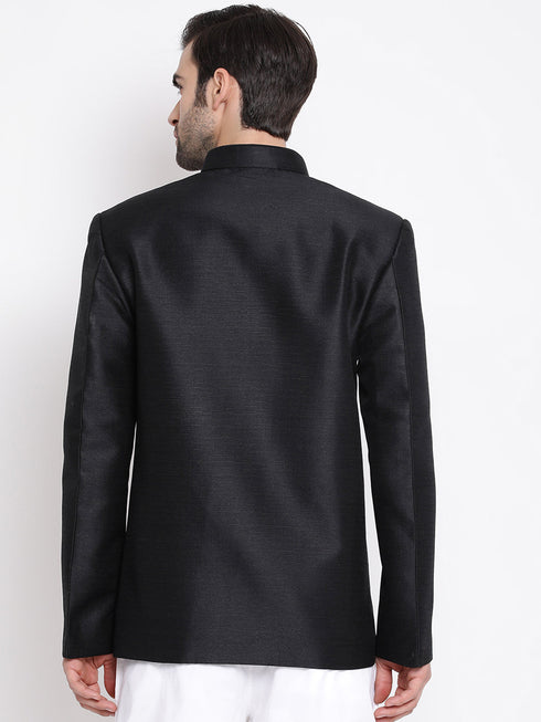 Men's Black Silk Blend Jodhpuri