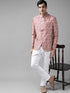 Men's Multicolor-Base-Pink Silk Blend Jodhpuri