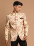 Men's Beige Printed Jodhpuri