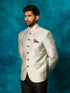 Men's Beige Silk Blend Woven Jodhpuri