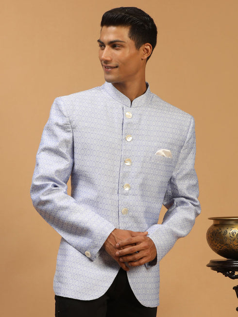 Men's Lavender Silk Blend Woven Jodhpuri