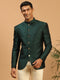 Men's Green Silk Blend Jaccard Jodhpuri