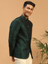 Men's Green Silk Blend Jaccard Jodhpuri