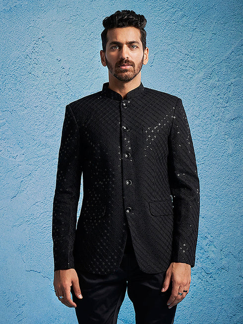 Men's Black Schiflli Jodhpuri