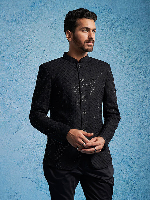 Men's Black Schiflli Jodhpuri