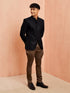 Men's Black Jodhpuri with Mehendi Green Breeches Set