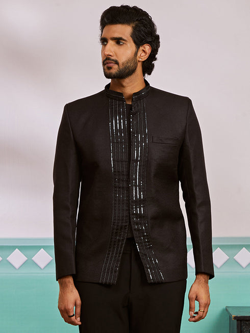 Men's Black Jute Jodhpuri