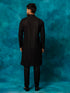 Men's Black Cotton Blend Kurta Pyjama Set