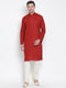 Men's Maroon Cotton Kurta and Pyjama Set