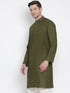 Men's Mehndi Green Cotton Kurta