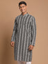 Men Black Pure Cotton Chikankari Kurta