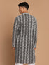 Men Black Pure Cotton Chikankari Kurta