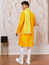 Men's Yellow Cotton Kurta,Pyjama And Dupatta Set