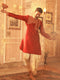 Men's Maroon Silk Blend Kurta