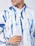 Men's Blue And White Pure Cotton Kurta