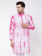 Men's Pink And White Tie And Dye Kurta