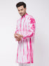 Men's Pink And White Tie And Dye Kurta