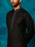 Men's Black Cotton Blend Ethnic Kurta