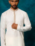 Men's Cream Cotton Blend Ethnic Kurta