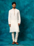 Men's Cream Cotton Blend Ethnic Kurta