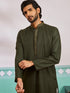 Men's Mehendi Green Cotton Blend Kurta