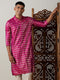 Men's Dark Pink Foil Printed Kurta