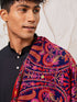 Men's Black Viscose Kurta, Patiala And Dupatta Set.