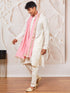 Men's Cream Viscose Kurta,Pant And Dupatta Set
