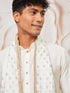 Men's Cream Viscose Kurta, Pant And Dupatta Set