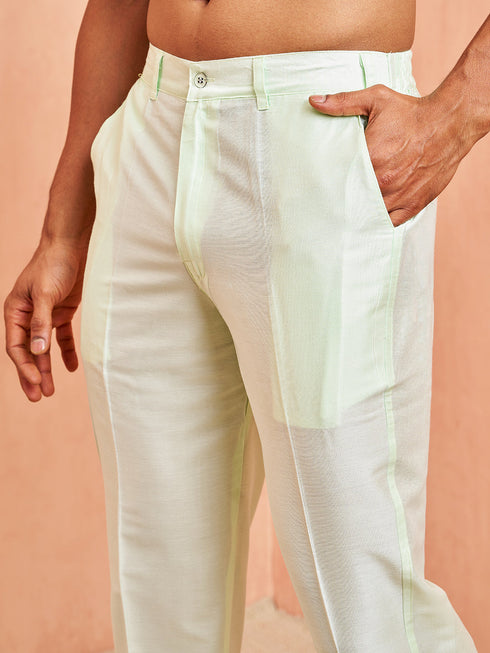 Men's Mint Green Viscose Kurta with Mint Green Pant Set