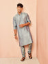Men's Olive Green Viscose Kurta with Churidar Set