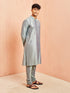 Men's Olive Green Viscose Kurta with Churidar Set