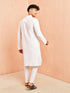Men's White Viscose Kurta with White Pant Set