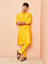 Men's Yellow Viscose Kurta with Yellow Pant Set