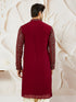 Men's Maroon Georgette Zari With Sequins Worked Kurta