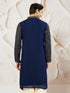 Men's Navy Blue Georgette Zari With Sequins Worked Kurta