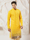 Men's Yellow Georgette Zari With Sequins Worked Kurta