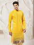 Men's Yellow Georgette Zari With Sequins Worked Kurta