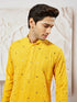 Men's Yellow Georgette Zari With Sequins Worked Kurta