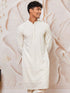 Men's Cream Georgette Only Kurta