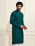 Men's Green Rayon Schiffli Kurta