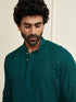 Men's Green Rayon Schiffli Kurta