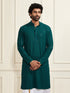 Men's Green Rayon Schiffli Kurta