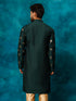 Men's Green Leaf Motif Embellished Kurta