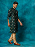 Men's Green Leaf Motif Embellished Kurta