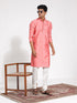 Men's Pink Silk Blend Kurta