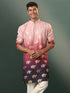 Men's Ombre Elephant Motif Print Cotton Blend Kurta